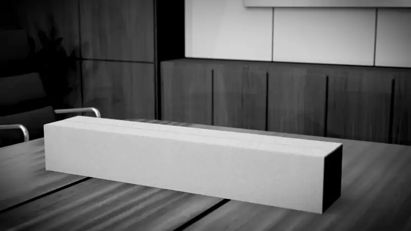 Q-SYS collaboration bar on a conference table
